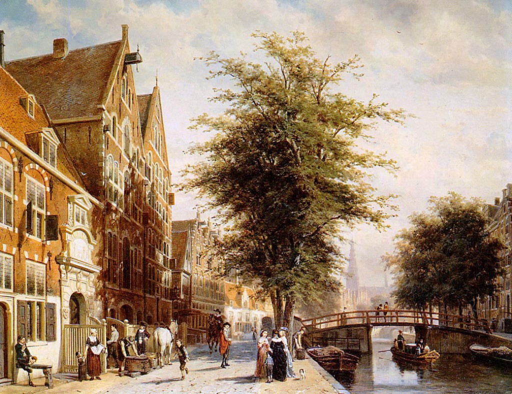 Lombard Voorburgwal Amsterdam jigsaw puzzle in Obras de Arte puzzles on TheJigsawPuzzles.com