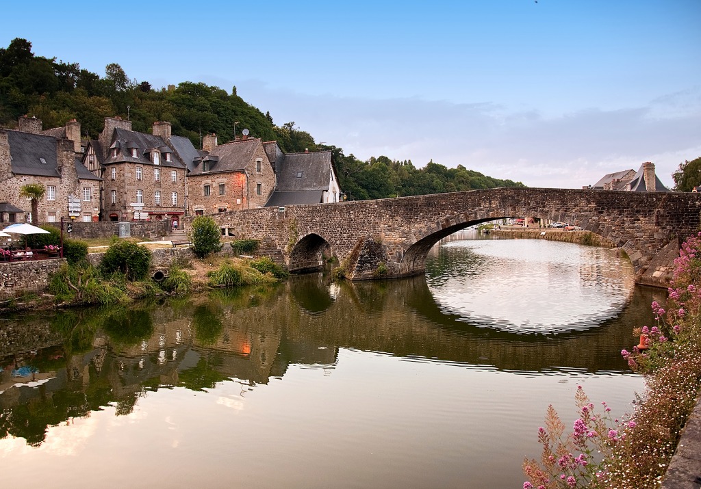 Old Bridge over the River Rance, France jigsaw puzzle in Bridges puzzles on TheJigsawPuzzles.com