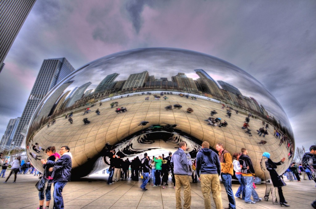 The Bean, Millennium Park, Chicago jigsaw puzzle in Street View puzzles on TheJigsawPuzzles.com