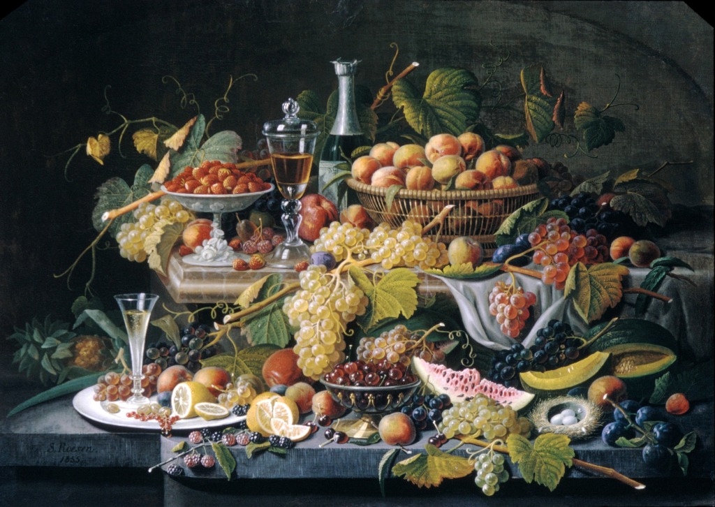 Still Life with Fruit jigsaw puzzle in Fruits & Veggies puzzles on TheJigsawPuzzles.com