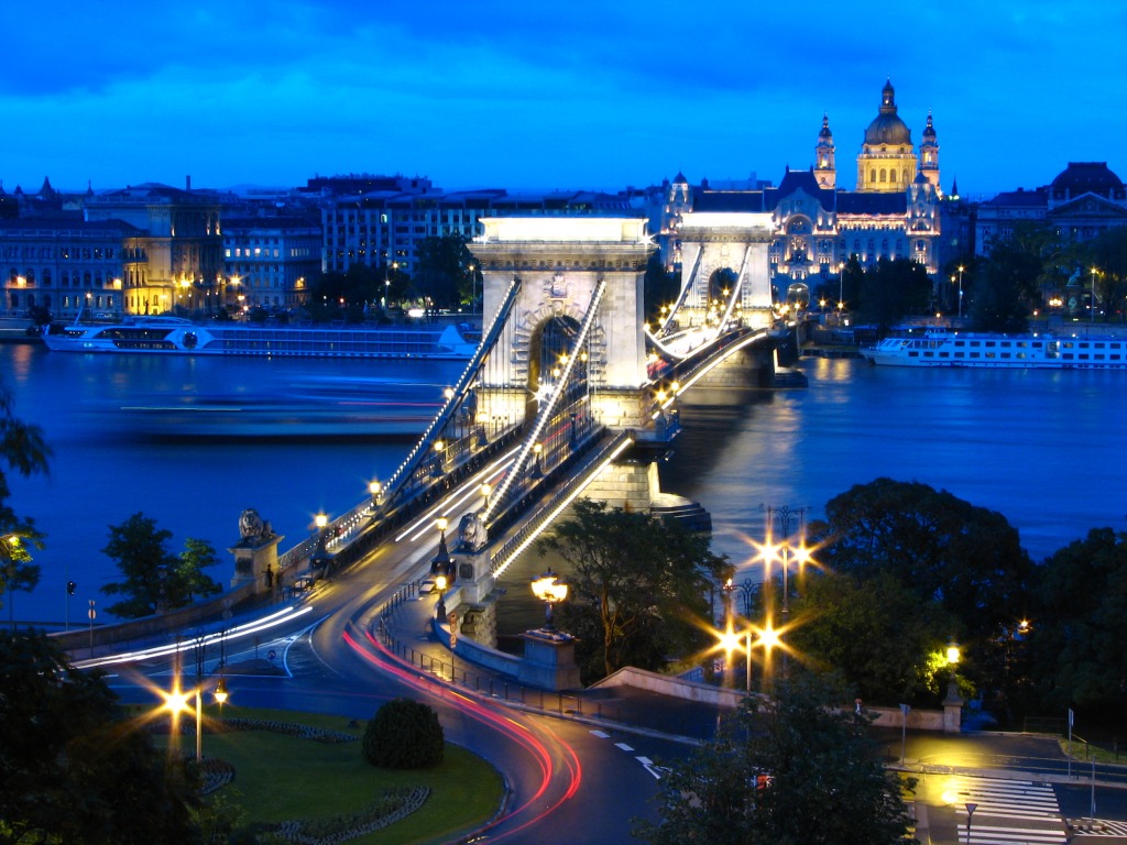 Цепной мост, Будапешт jigsaw puzzle in Мосты puzzles on TheJigsawPuzzles.com