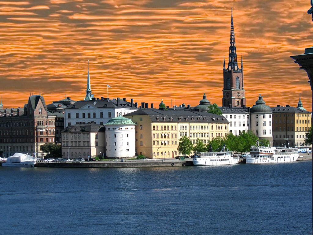 Stockholm - Riddarholmen jigsaw puzzle in Paysages urbains puzzles on TheJigsawPuzzles.com