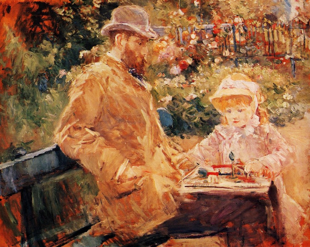 Eugène Manet e Sua Filha em Bougival jigsaw puzzle in Obras de Arte puzzles on TheJigsawPuzzles.com