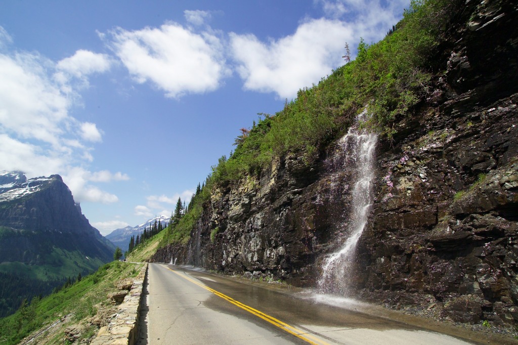 The Weeping Wall, Glacier National Park jigsaw puzzle in Waterfalls puzzles on TheJigsawPuzzles.com