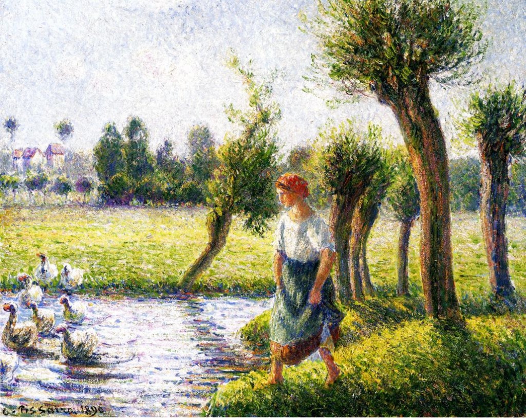 Peasant Woman Watching the Geese jigsaw puzzle in Piece of Art puzzles on TheJigsawPuzzles.com