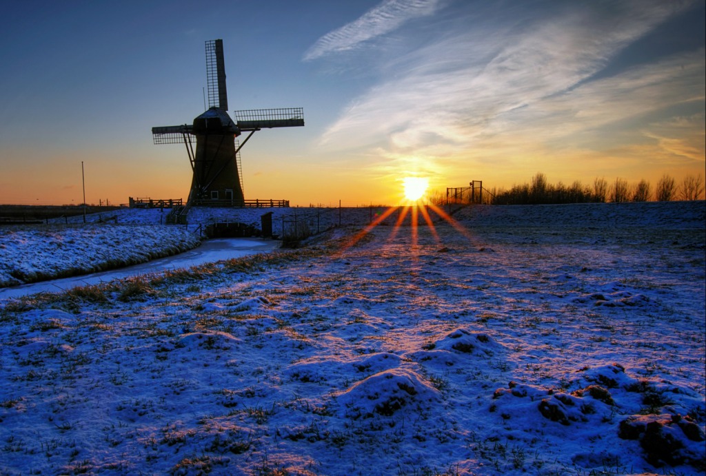 Windmill, Last Warmth of the Sun jigsaw puzzle in Great Sightings puzzles on TheJigsawPuzzles.com