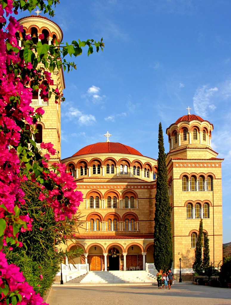 Monastery of Agios Nektarios, Greece jigsaw puzzle in Street View puzzles on TheJigsawPuzzles.com
