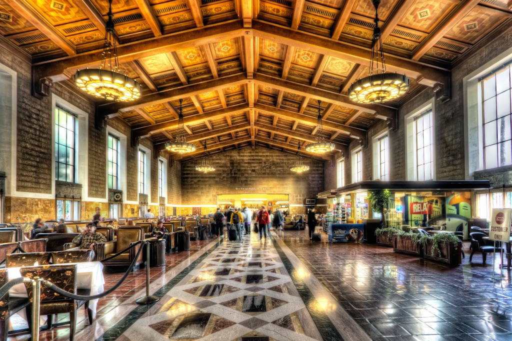 Los Angeles Union Station jigsaw puzzle in Puzzle of the Day puzzles on TheJigsawPuzzles.com
