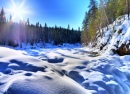 Frozen Kiutaköngäs Rapids, Finland