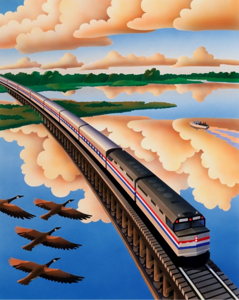 Amtrak Anniversary Postcard jigsaw puzzle in Bridges puzzles on TheJigsawPuzzles.com