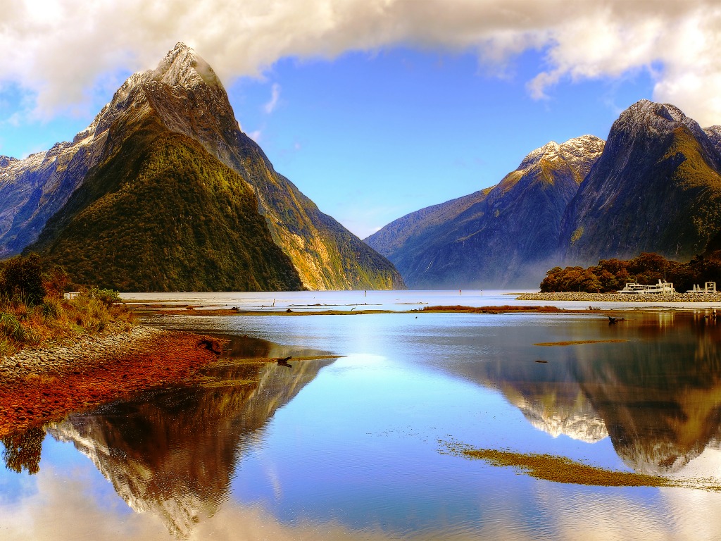 Milford Sound Fjord, New Zealand jigsaw puzzle in Great Sightings puzzles on TheJigsawPuzzles.com