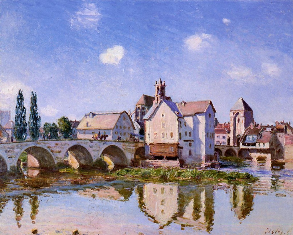 The Moret Bridge in the Sunlight jigsaw puzzle in Bridges puzzles on TheJigsawPuzzles.com