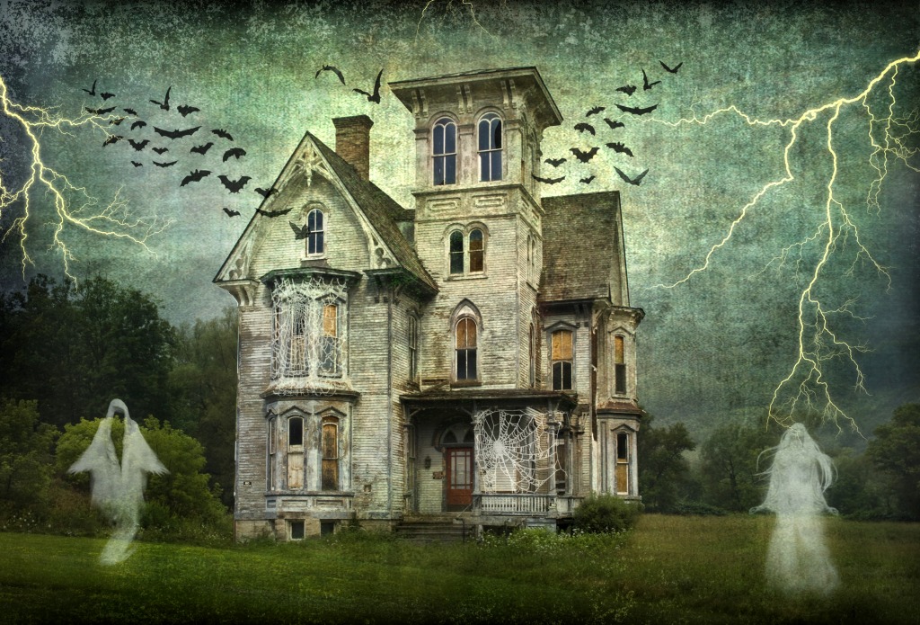 Haunted House jigsaw puzzle in Halloween puzzles on TheJigsawPuzzles.com