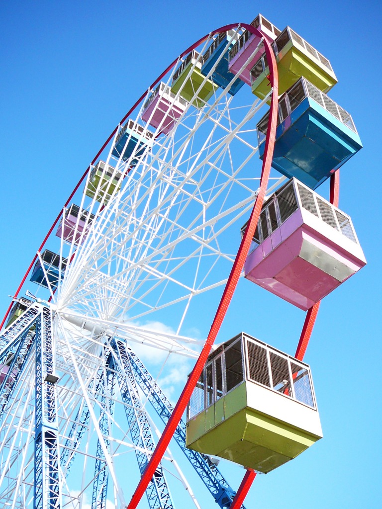Colorful Ferris Wheel jigsaw puzzle in Puzzle of the Day puzzles on TheJigsawPuzzles.com