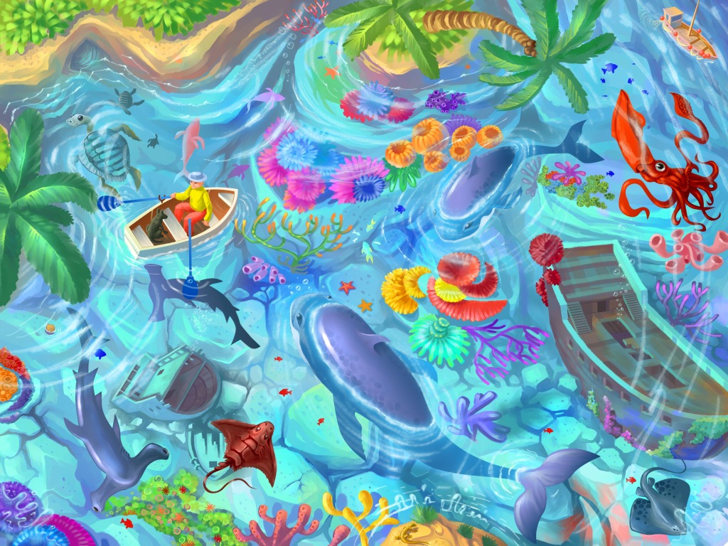 Deep Blue Sea jigsaw puzzle in Kids Puzzles puzzles on TheJigsawPuzzles.com