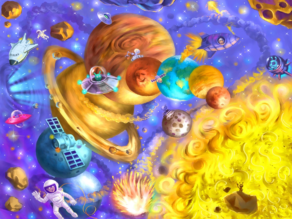 Planets on Parade jigsaw puzzle in Kids Puzzles puzzles on TheJigsawPuzzles.com