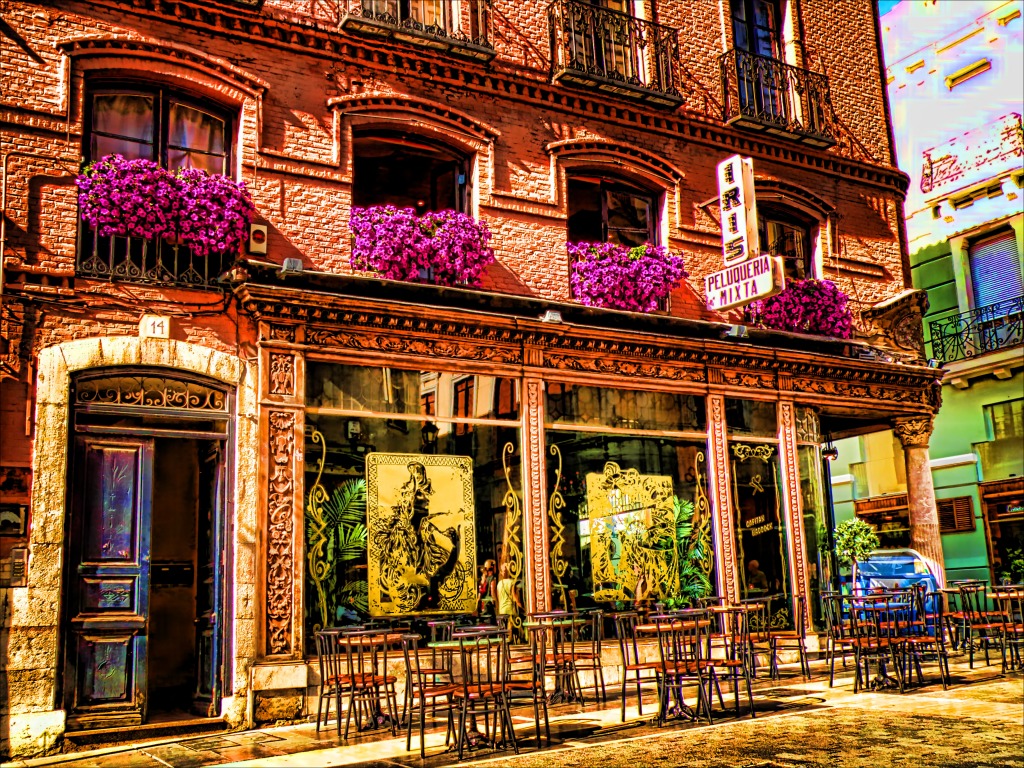 The Illustrated Café, Leon, Spanien jigsaw puzzle in Puzzle des Tages puzzles on TheJigsawPuzzles.com