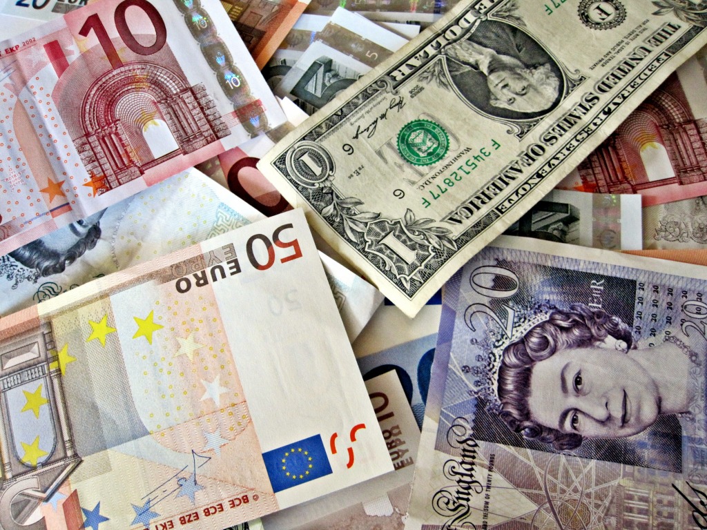 Dollar, Pounds, Euros jigsaw puzzle in Money puzzles on TheJigsawPuzzles.com