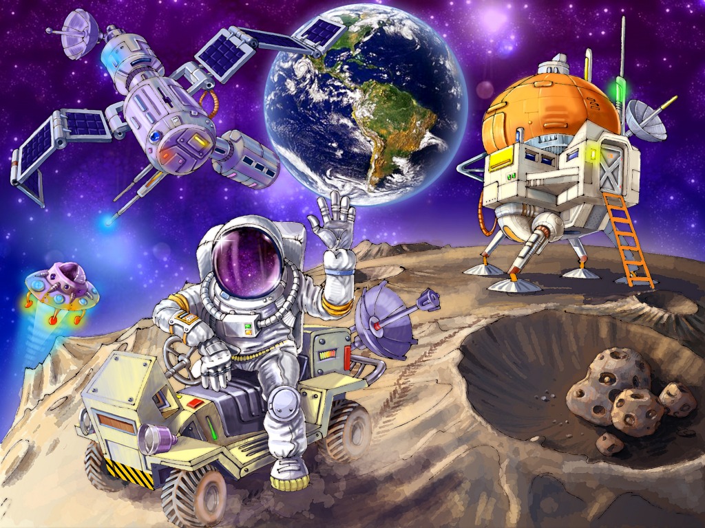Exploradores Espaciais jigsaw puzzle in Infantil puzzles on TheJigsawPuzzles.com