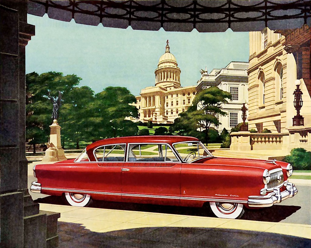 1952 Nash Ambassador and The Capitol jigsaw puzzle in Cars & Bikes puzzles on TheJigsawPuzzles.com