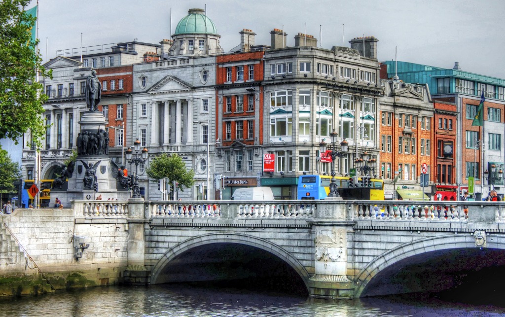 Pont O'Connell, Dublin, Irlande jigsaw puzzle in Ponts puzzles on TheJigsawPuzzles.com