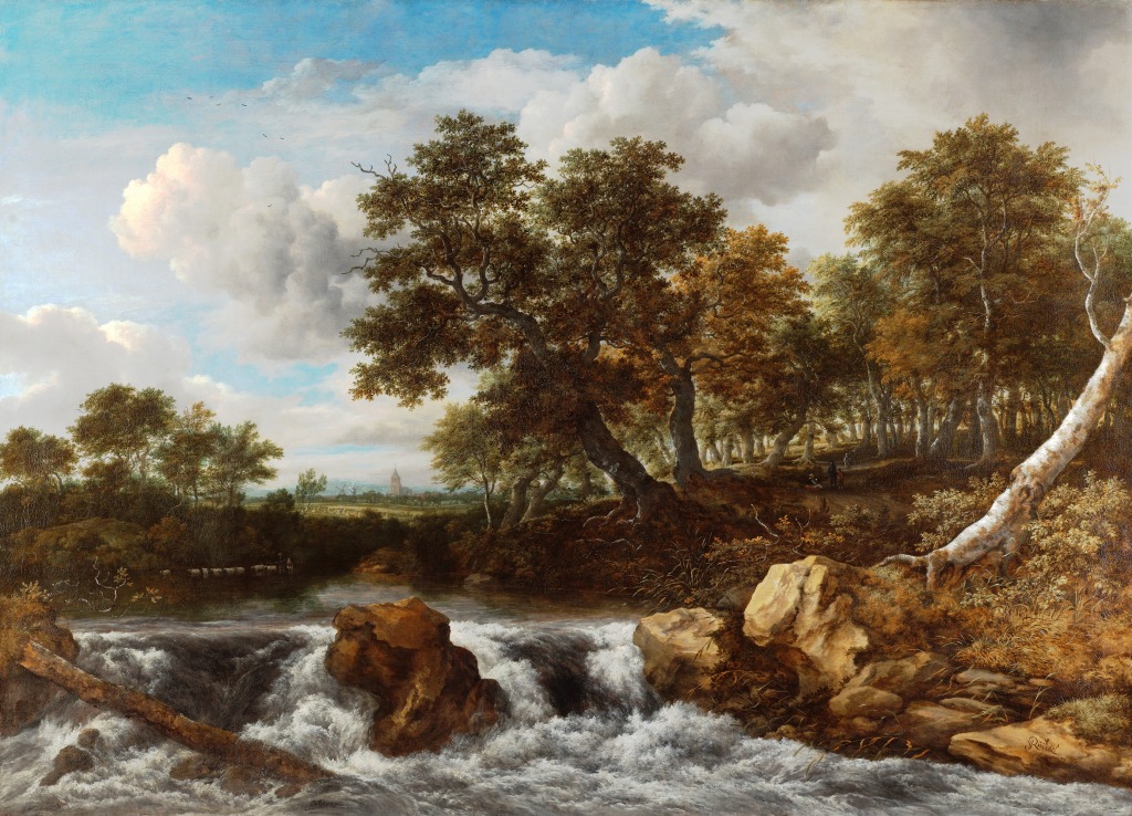Landscape with Waterfall jigsaw puzzle in Great Sightings puzzles on TheJigsawPuzzles.com