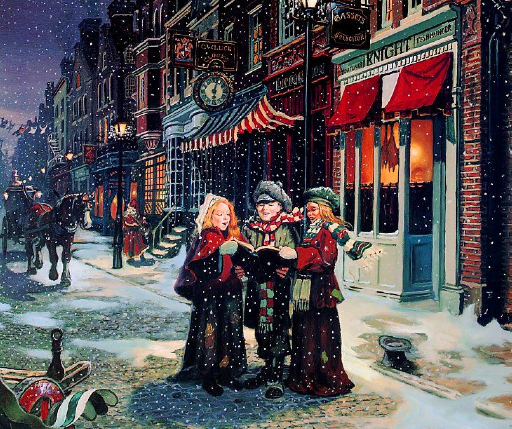 Vintage Weihnachtskarte jigsaw puzzle in Weihnachten & Neujahr puzzles on TheJigsawPuzzles.com