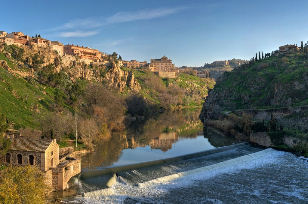 Fluss Tajo, Toledo, Spanien jigsaw puzzle in Wasserfälle puzzles on TheJigsawPuzzles.com