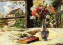 Still Life. Vase with Flowers on the Window