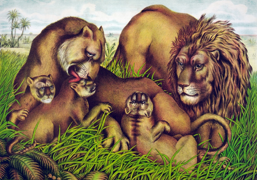The Lion Family jigsaw puzzle in Animals puzzles on TheJigsawPuzzles.com