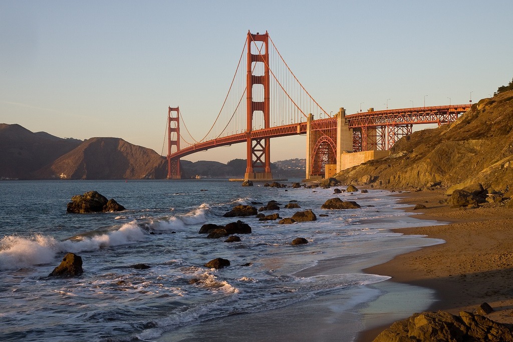 Golden Gate from Baker Beach jigsaw puzzle in Bridges puzzles on TheJigsawPuzzles.com