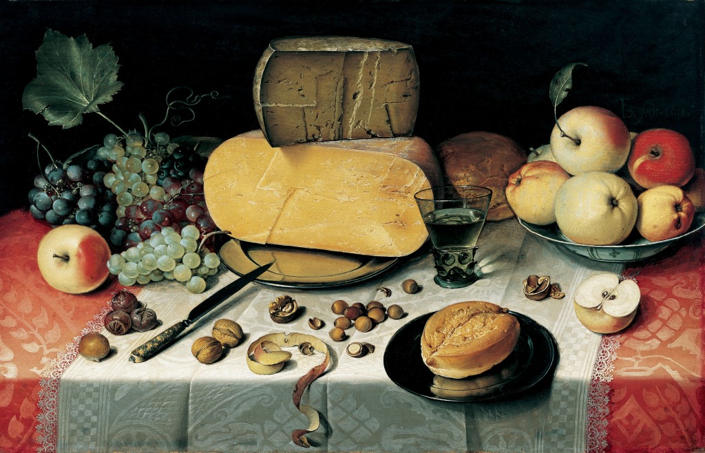 Still Life with Fruit, Nuts and Cheese jigsaw puzzle in Piece of Art puzzles on TheJigsawPuzzles.com