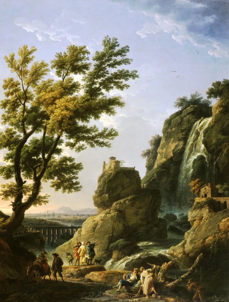 Landscape with Waterfall and Figures jigsaw puzzle in Waterfalls puzzles on TheJigsawPuzzles.com
