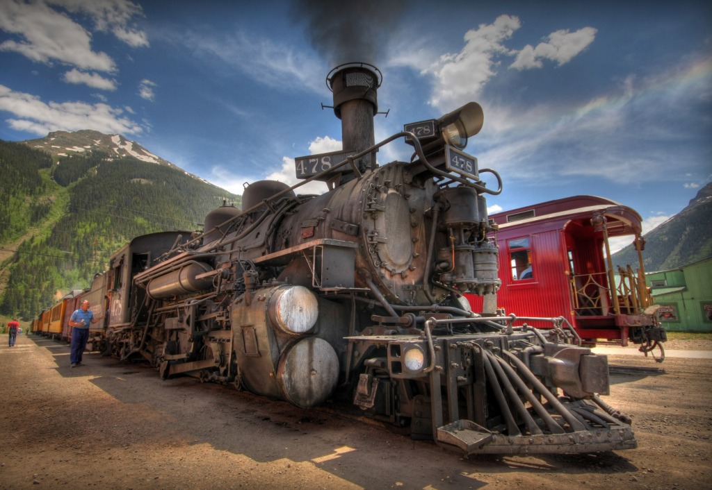 Trains in Silverton jigsaw puzzle in Puzzle of the Day puzzles on TheJigsawPuzzles.com
