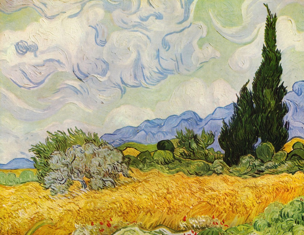 Wheat Field with Cypresses jigsaw puzzle in Piece of Art puzzles on TheJigsawPuzzles.com