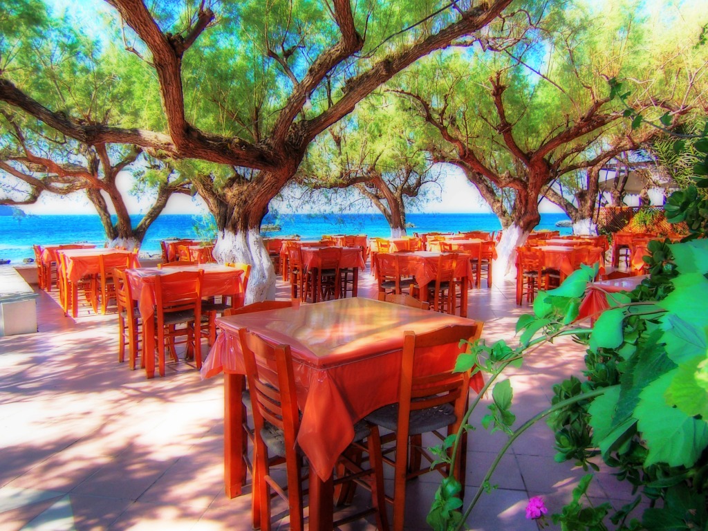 Taverna Christos, Plakias, Crete jigsaw puzzle in Puzzle of the Day puzzles on TheJigsawPuzzles.com