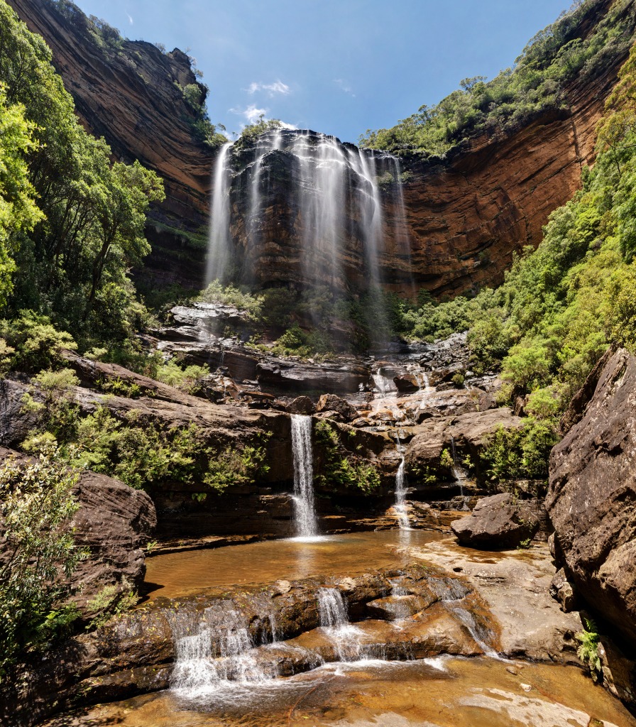 Upper Wentworth Falls, Blue Mountains, Australia jigsaw puzzle in Waterfalls puzzles on TheJigsawPuzzles.com
