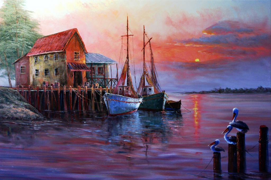 Coucher de soleil jigsaw puzzle in Chefs d'oeuvres puzzles on TheJigsawPuzzles.com