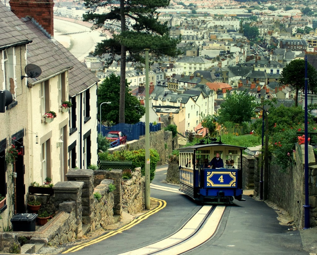 Great Orme Tramway, North Wales jigsaw puzzle in Cars & Bikes puzzles on TheJigsawPuzzles.com