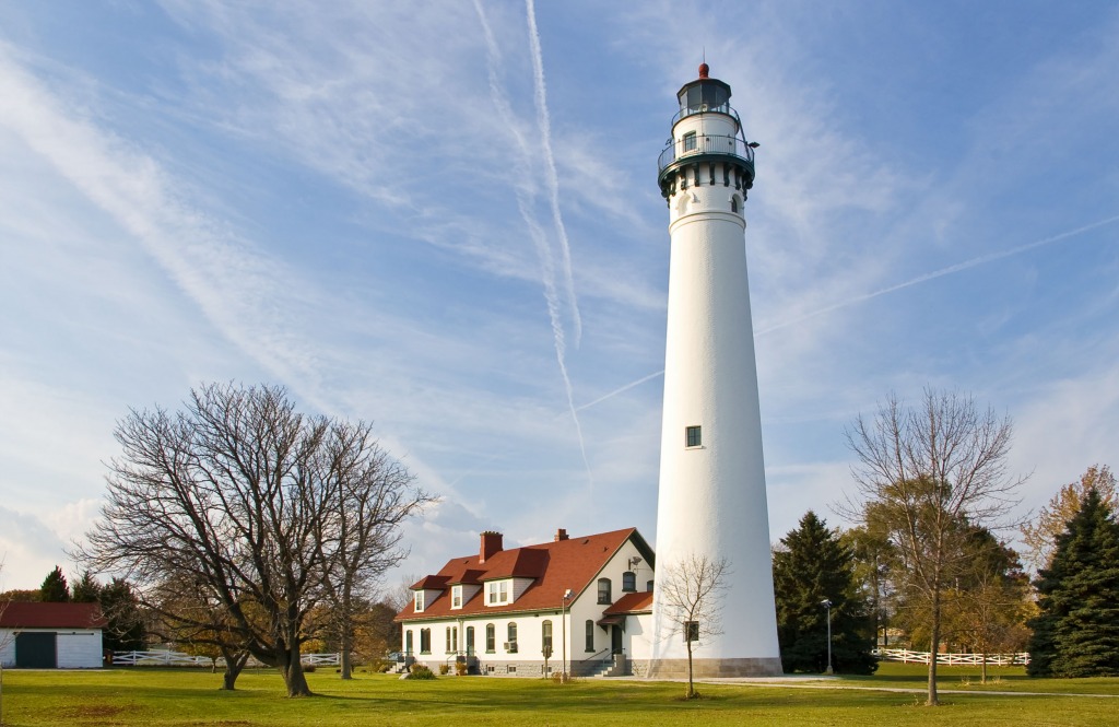 Wind Point Lighthouse, Wisconsin jigsaw puzzle in Puzzle of the Day puzzles on TheJigsawPuzzles.com