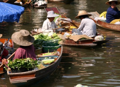 Damnoen Floating Market, Thailand jigsaw puzzle in Fruits & Veggies ...