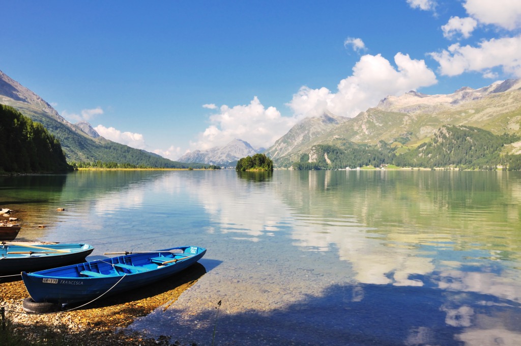 Lake Sils in Graubünden, Swizerland jigsaw puzzle in Great Sightings puzzles on TheJigsawPuzzles.com