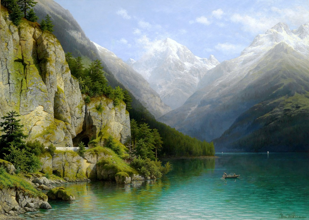 View of the Lake Lucerne jigsaw puzzle in Piece of Art puzzles on TheJigsawPuzzles.com