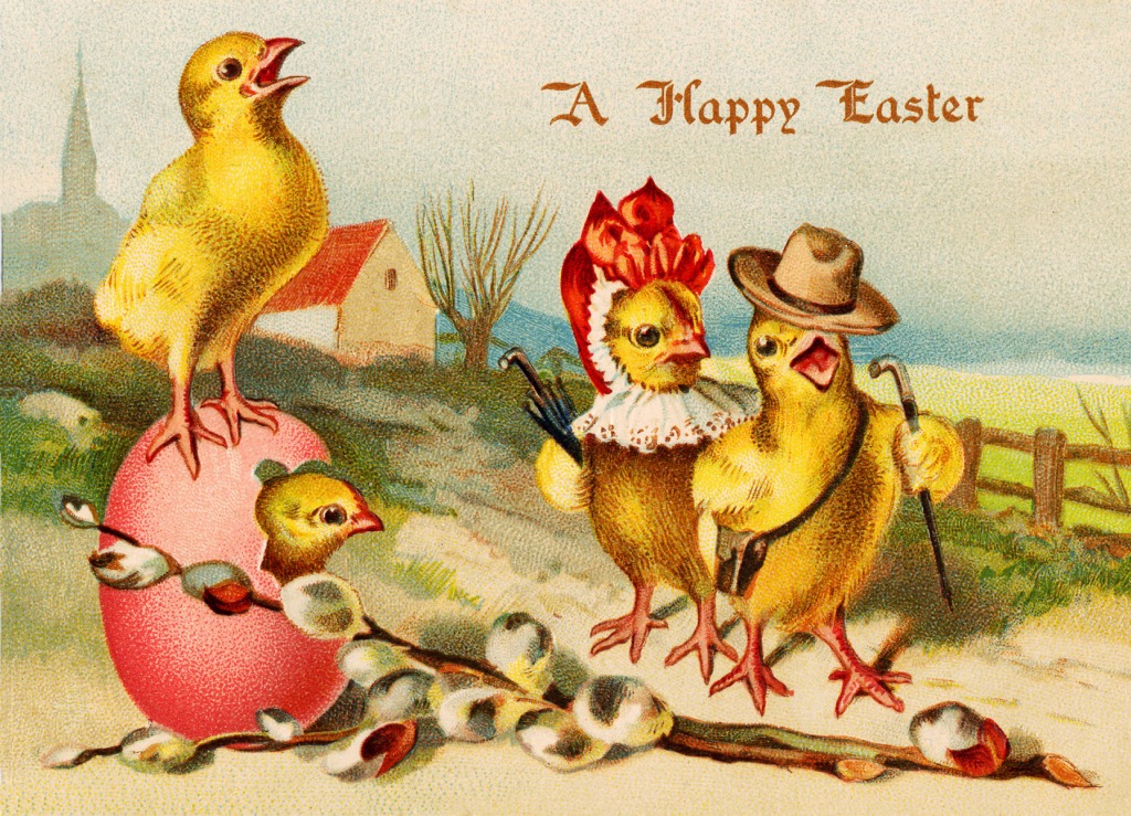 Vintage Ostern Postkarte jigsaw puzzle in Puzzle des Tages puzzles on TheJigsawPuzzles.com