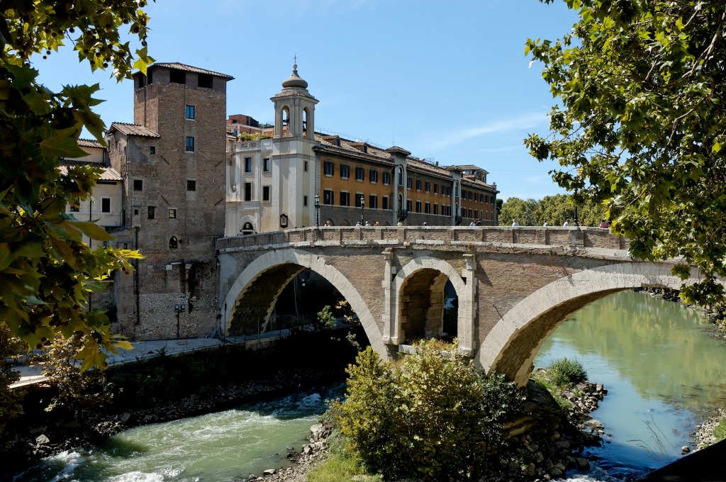 Ponte Fabricio, Rom, Italien jigsaw puzzle in Brücken puzzles on TheJigsawPuzzles.com
