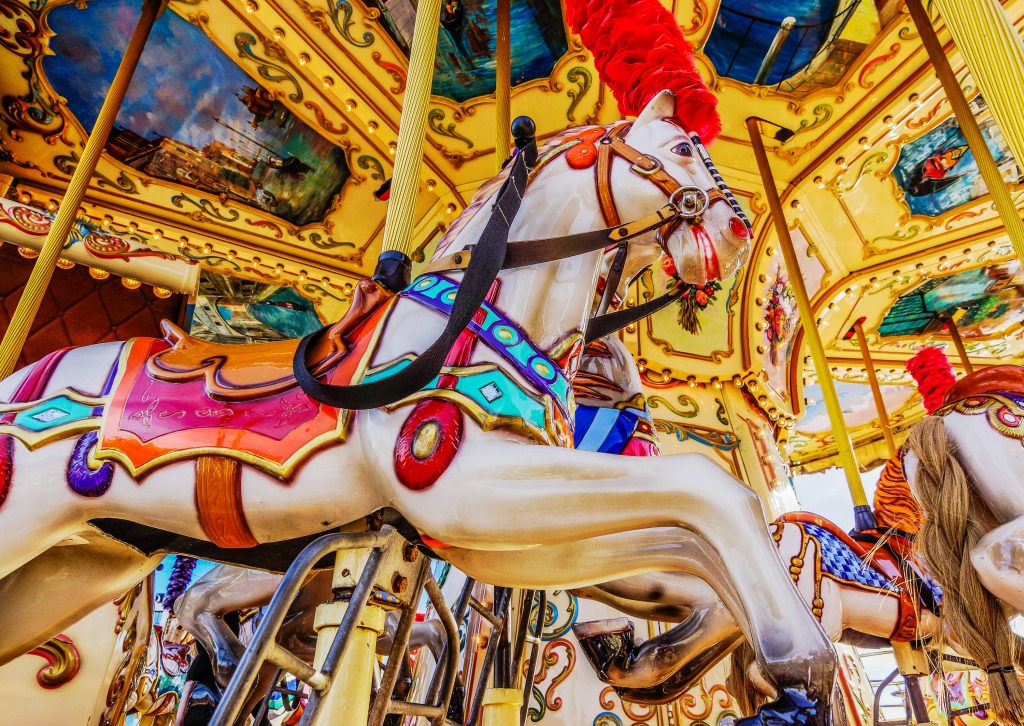 Colourful Carousel jigsaw puzzle in Animals puzzles on TheJigsawPuzzles.com