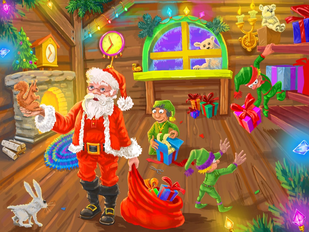 Santa and his Little Helpers jigsaw puzzle in Puzzle of the Day puzzles on TheJigsawPuzzles.com