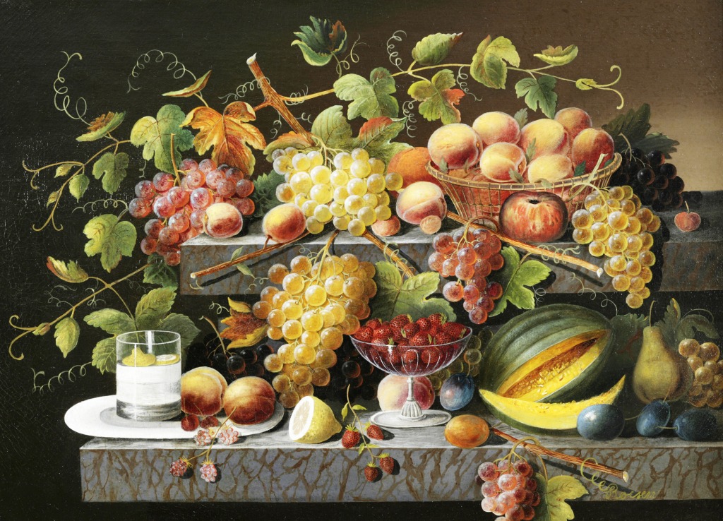 Nature morte de fruits jigsaw puzzle in Fruits & Légumes puzzles on TheJigsawPuzzles.com