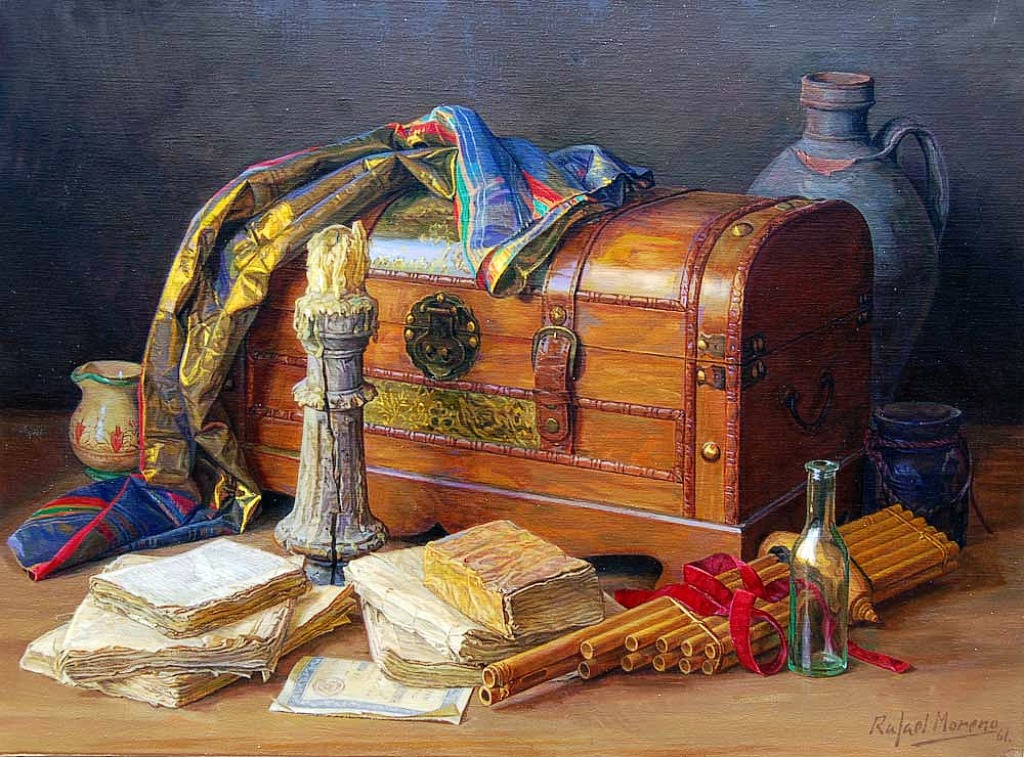 Still Life with Books and Case jigsaw puzzle in Piece of Art puzzles on TheJigsawPuzzles.com