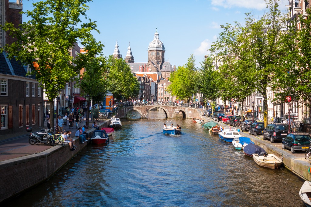 Amsterdam Canal jigsaw puzzle in Bridges puzzles on TheJigsawPuzzles.com